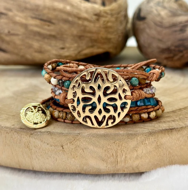 Bracelet de protection en jaspe océan