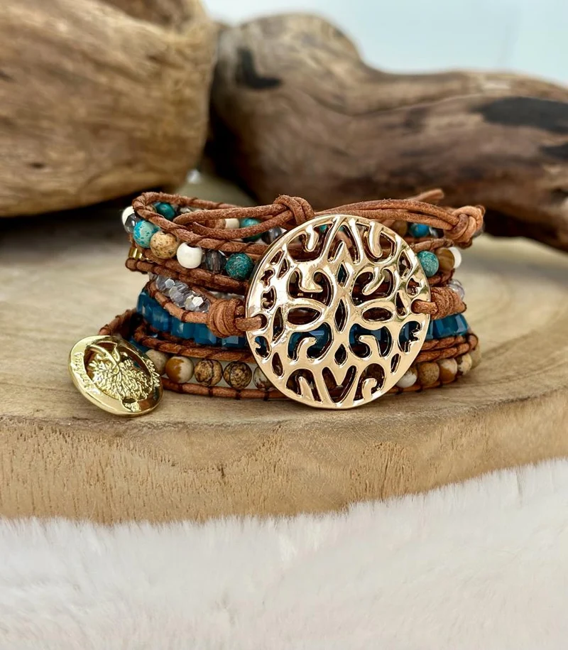Bracelet de protection en jaspe océan
