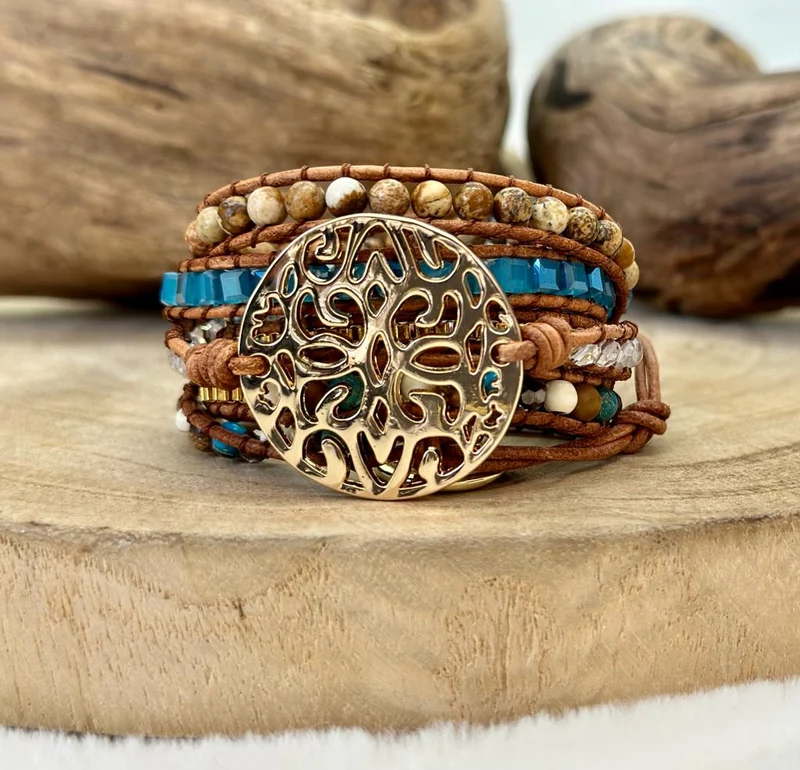 Bracelet de protection en jaspe océan