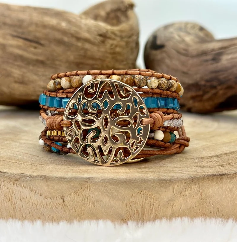 Bracelet de protection en jaspe océan