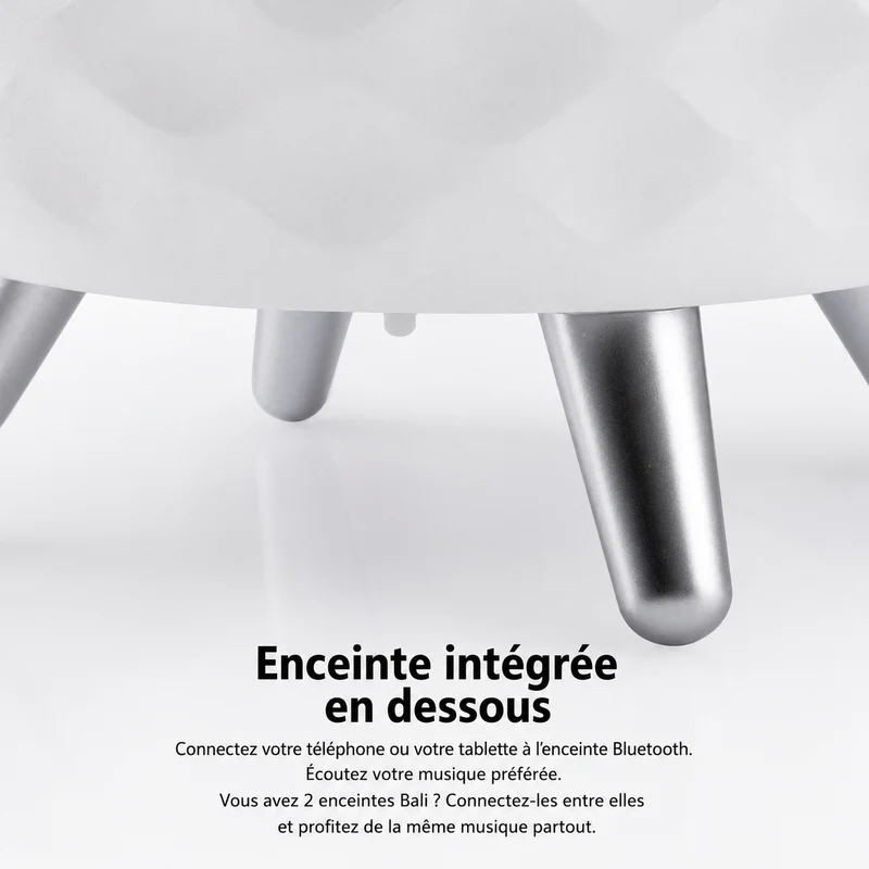 Lampe-enceinte LED sans fil avec refroidisseur à vin intégré Bali XL - Bluetooth - RGB - Blanc