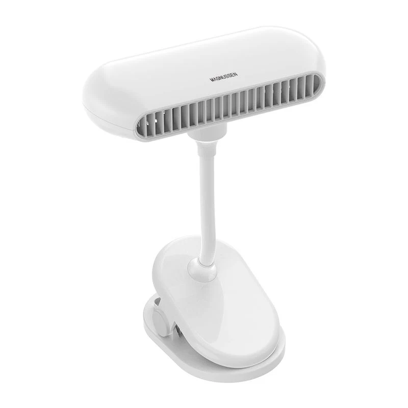 Ventilateur portable compact blanc avec clip