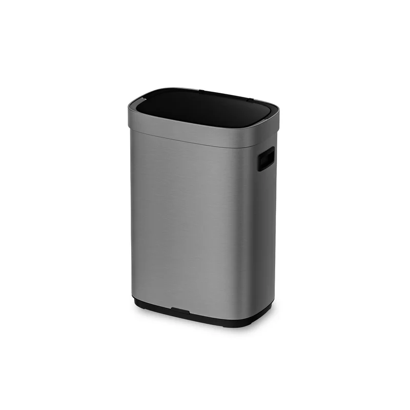 Poubelle Mira avec couvercle à fermeture douce et voyant d'état LED 50 litres Argent