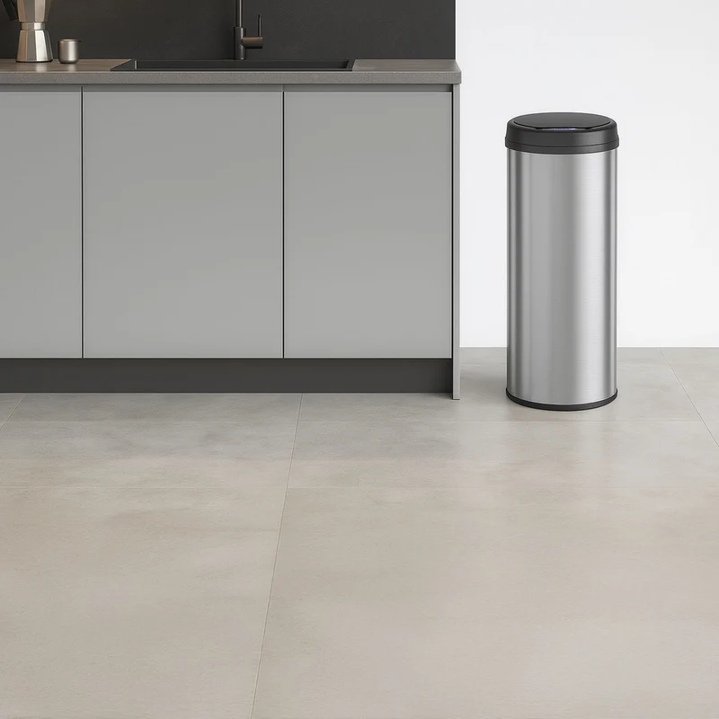 Poubelle 50 L automatique Argent