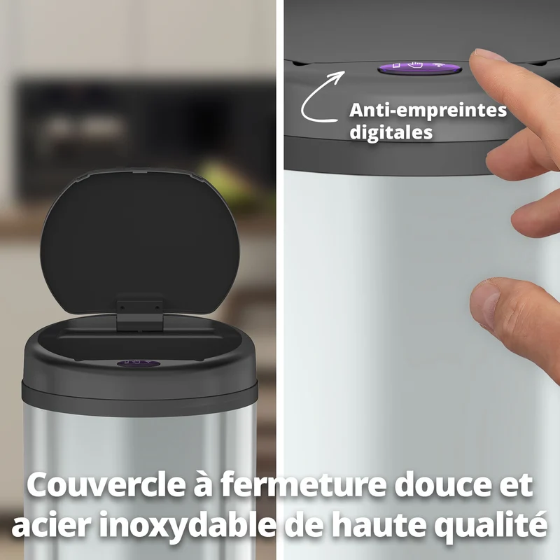 Poubelle 50 L automatique Argent