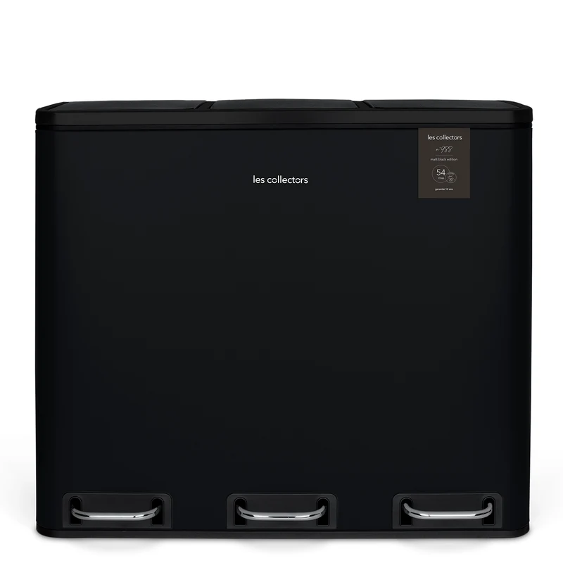 Poubelle de tri 3x18L Noir