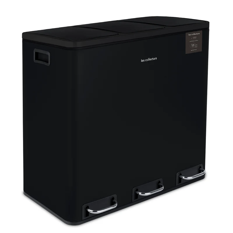 Poubelle de tri 3x18L Noir