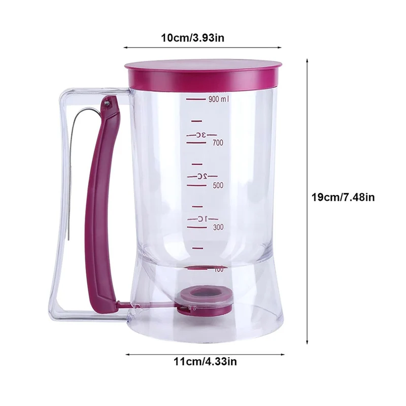 Distributeur de pâte 900 mL pour crêpes, pancakes et pâtisseries