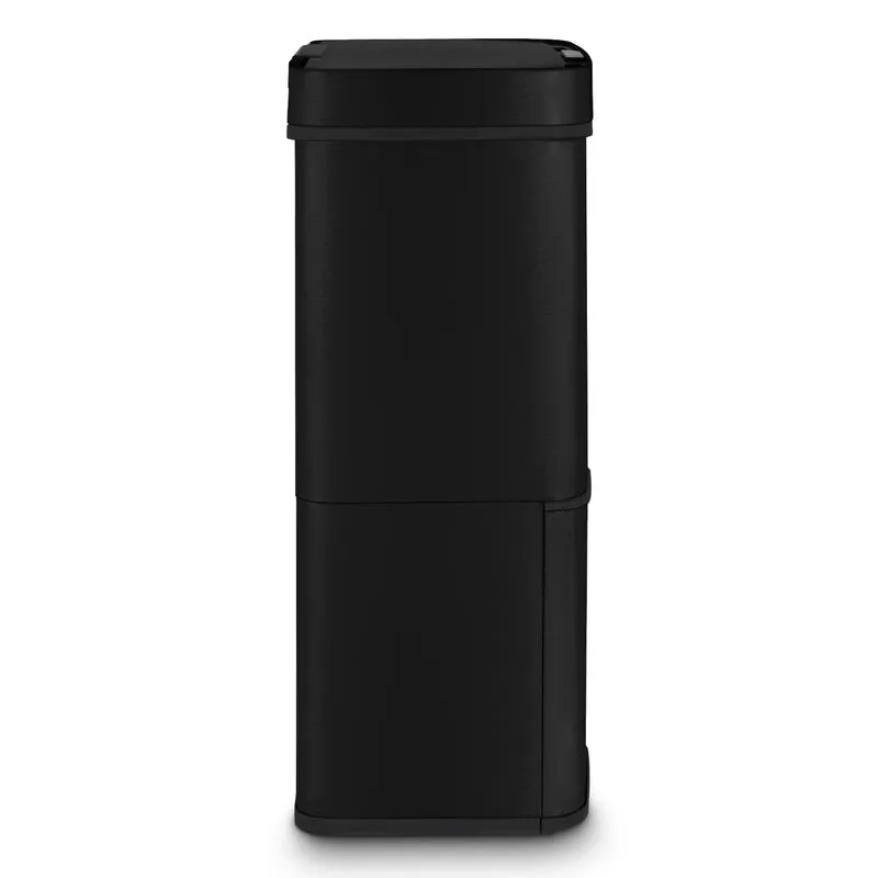 Poubelle de tri inox noir 69L