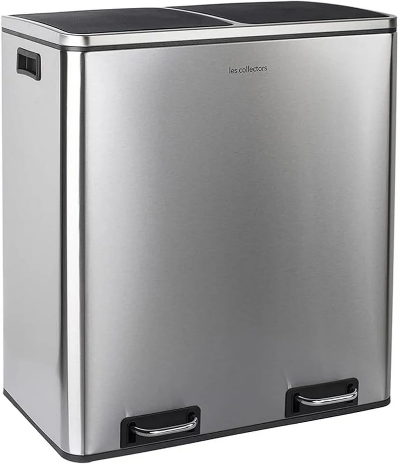 Poubelle de tri 2 x 30L - inox