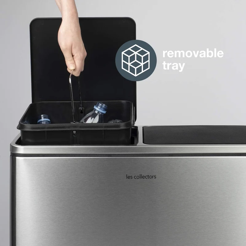 Poubelle de tri 2 x 30L - inox