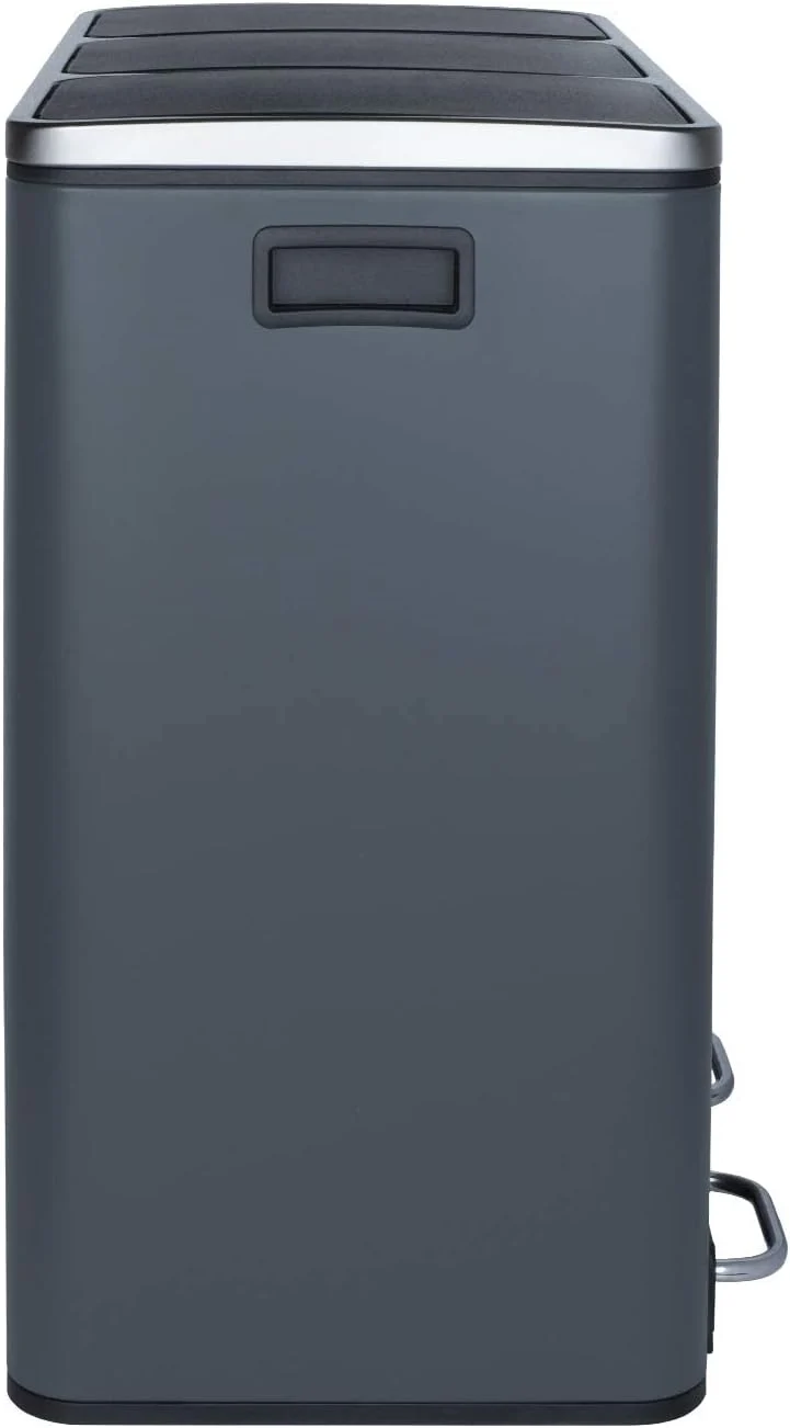 Poubelle de tri 3 x 18L - édition gris foncé