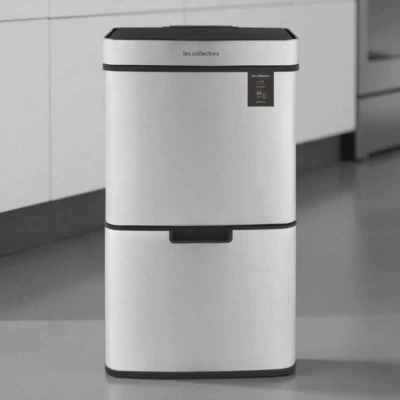 Poubelle de tri 42+11+11L