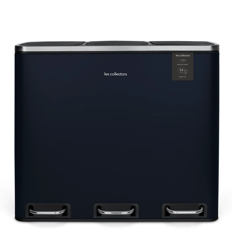 Poubelle de tri 3x18L Bleu Nuit