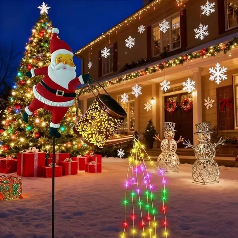 Père Noël Cascade Lumineuse Enchantée