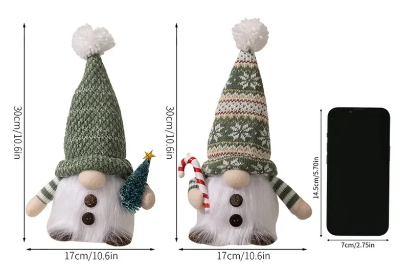 Gnomes de Noël Tricotés Lumineux (Lot de 2 pièces)