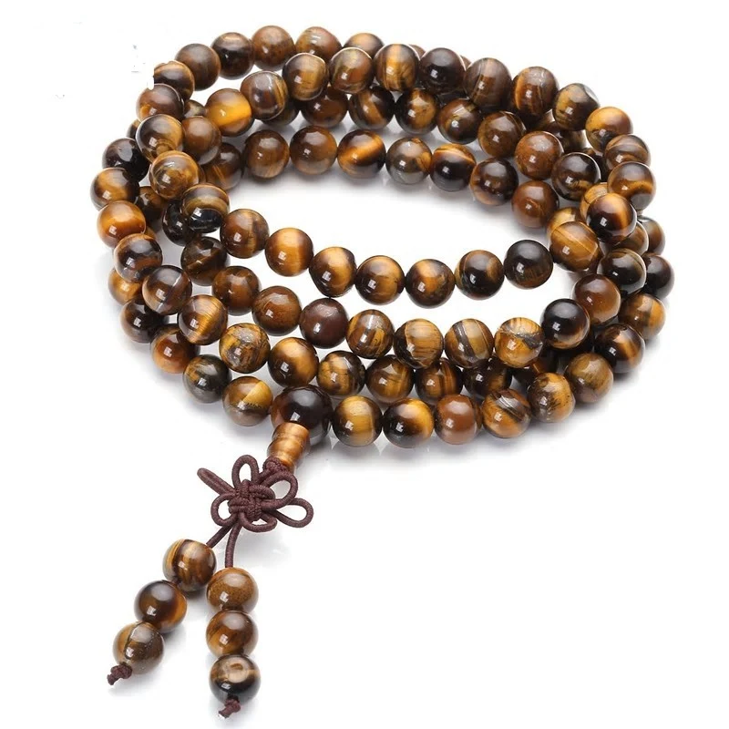 Bracelet mala en oeil de tigre