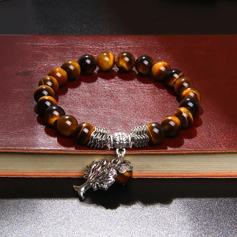 Bracelet arbre de vie en oeil de tigre