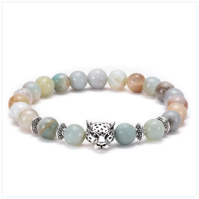 Bracelet équilibre "léopard" en Amazonite