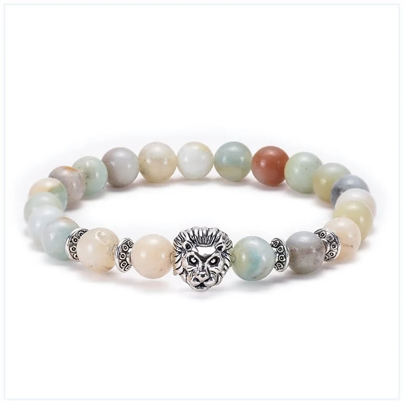 Bracelet équilibre "lion" en Amazonite