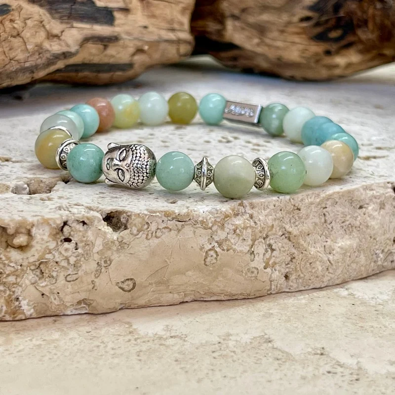 Bracelet équilibre "bouddha" en amazonite