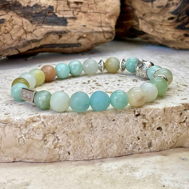 Bracelet équilibre "bouddha" en amazonite