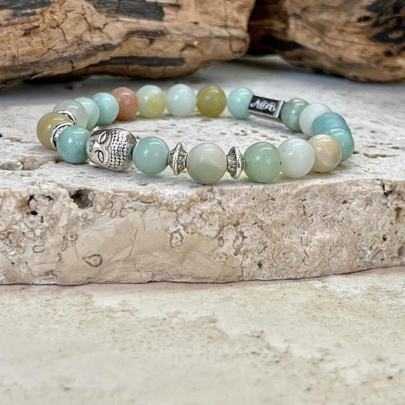 Bracelet équilibre "bouddha" en amazonite