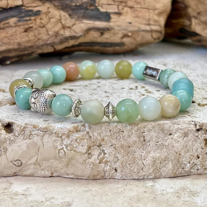 Bracelet équilibre "bouddha" en amazonite