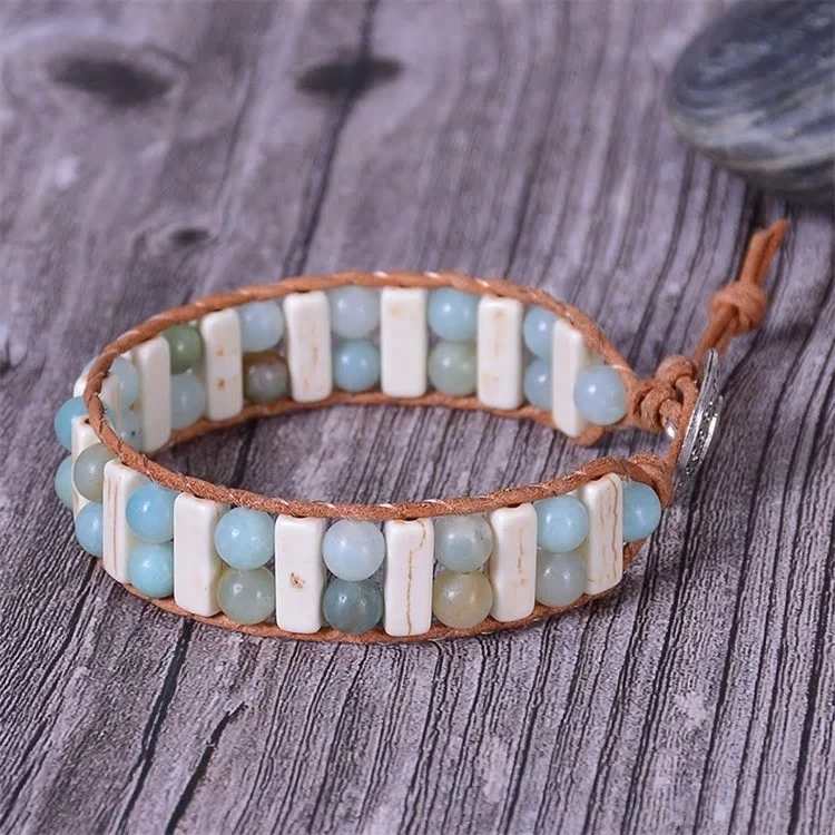 Bracelet chance et courage en amazonite
