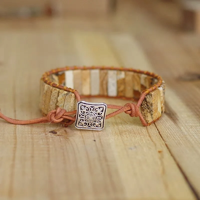 Bracelet de protection en jaspe paysage