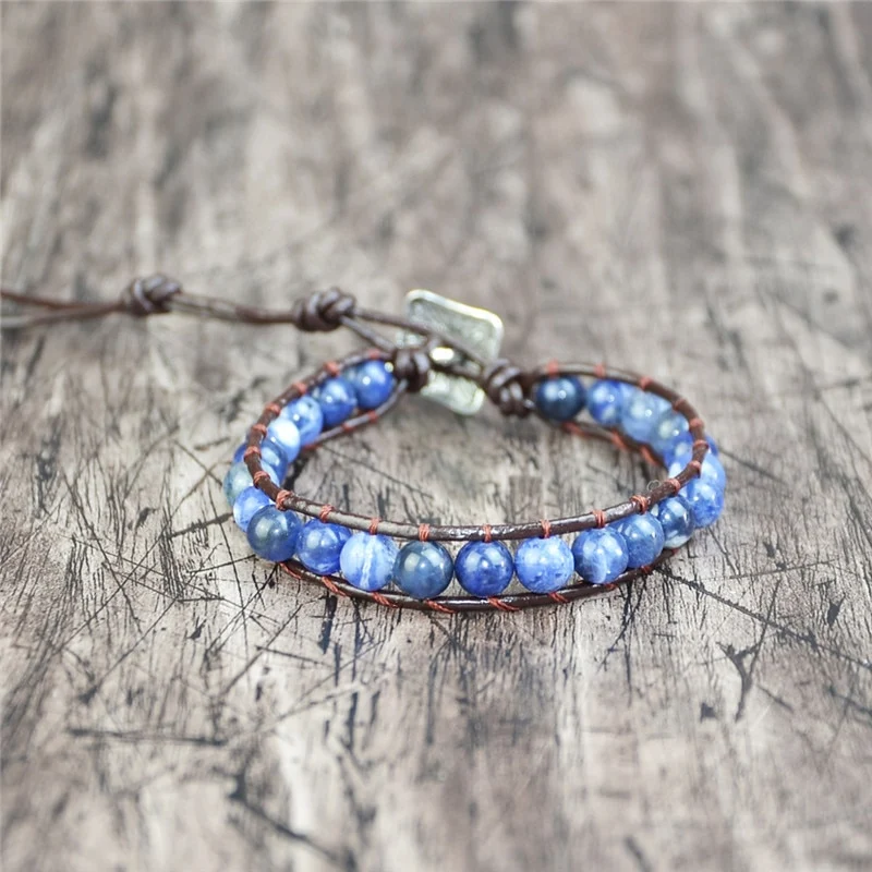 Bacelet tressé en sodalite supérieure