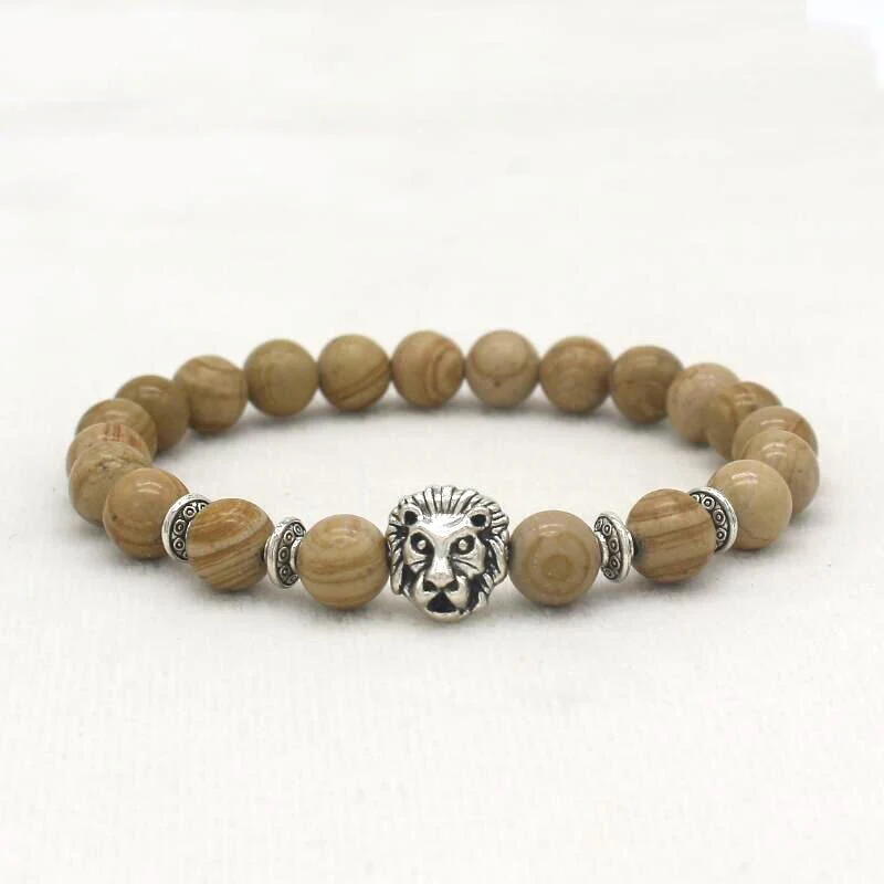 Bracelet tête de lion en Jaspe