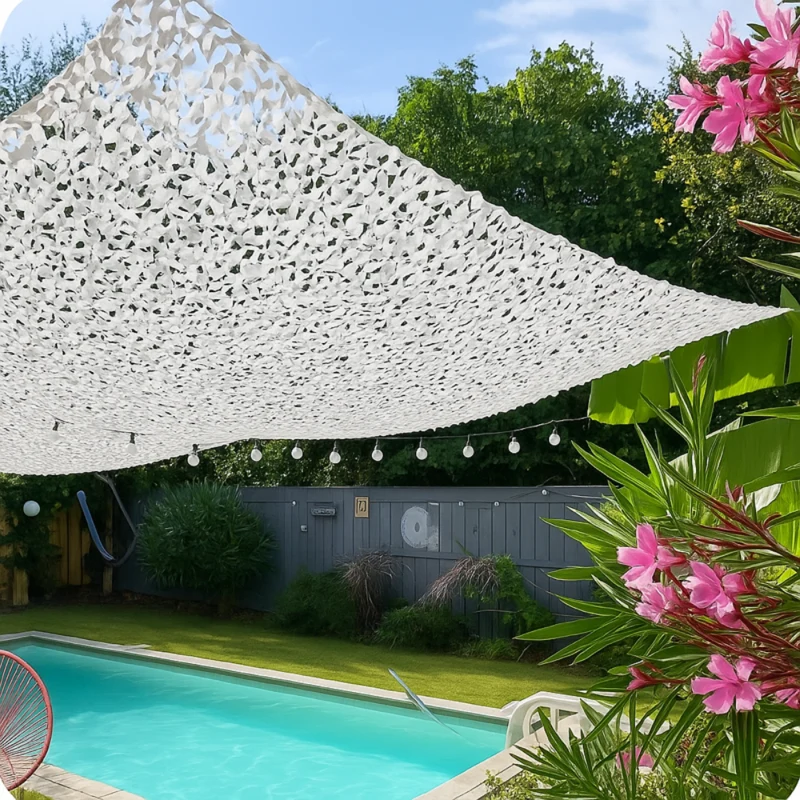 Voile d'ombrage Camouflage Blanc