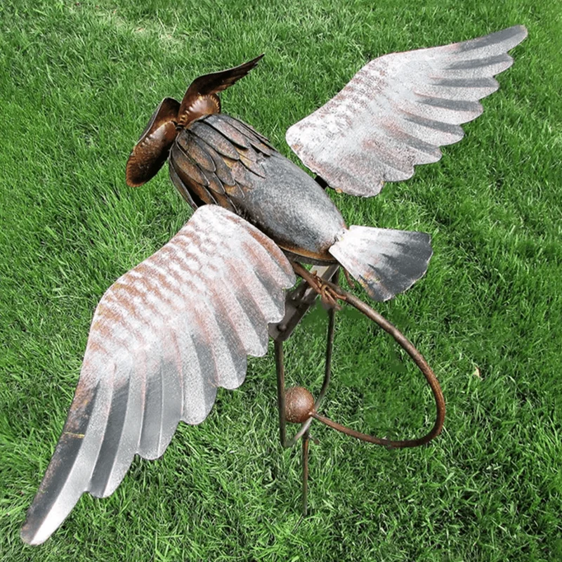 Sculpture d'Oiseaux Balancelle en Métal pour Jardin