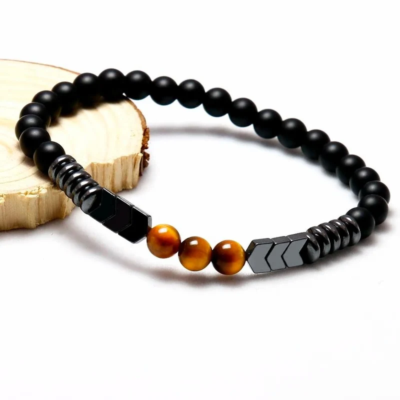 Bracelet onyx hématite et oeil de tigre