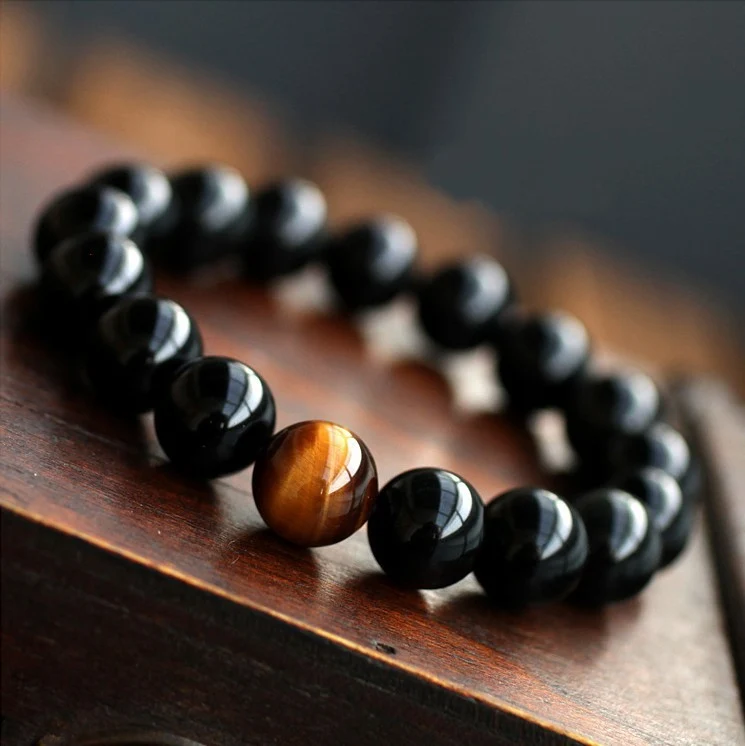 Bracelet en hematite et oeil de tigre