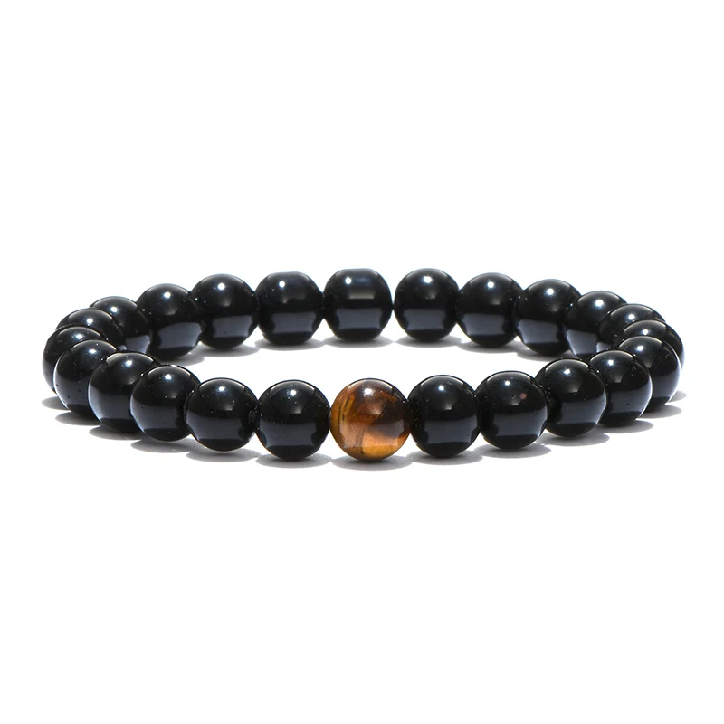 Bracelet en hematite et oeil de tigre