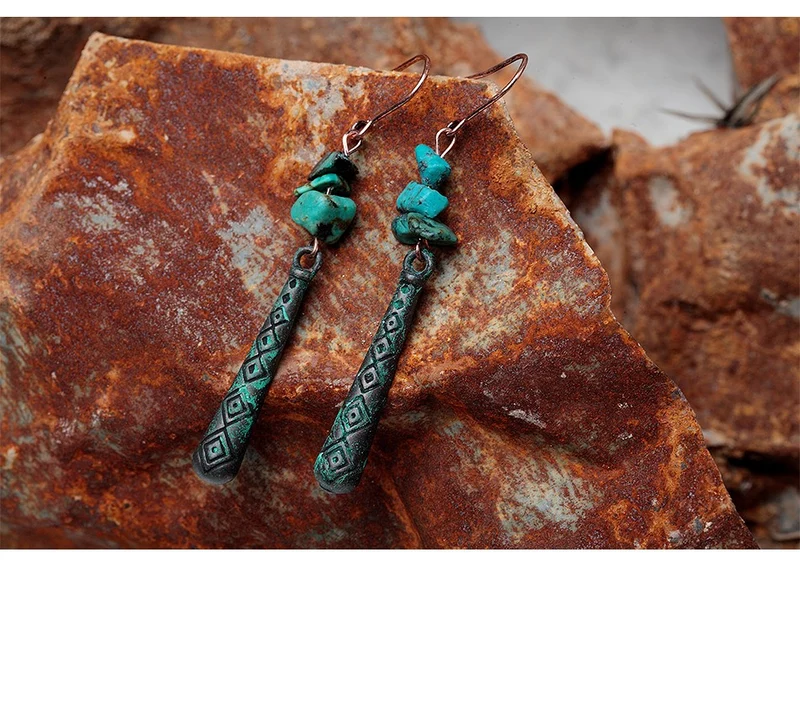 Boucles d'oreille en Turquoise Africaine