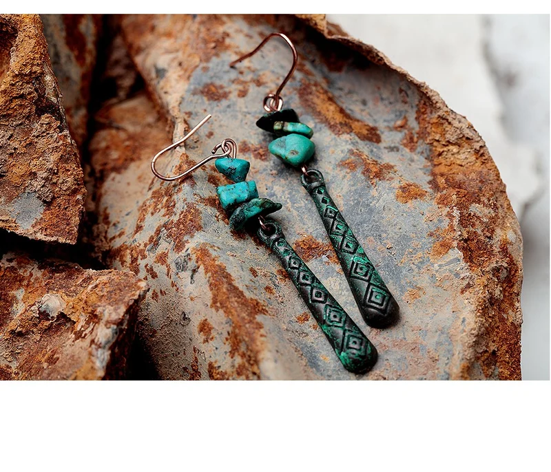 Boucles d'oreille en Turquoise Africaine