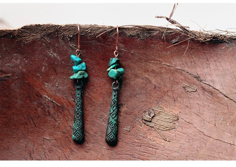 Boucles d'oreille en Turquoise Africaine
