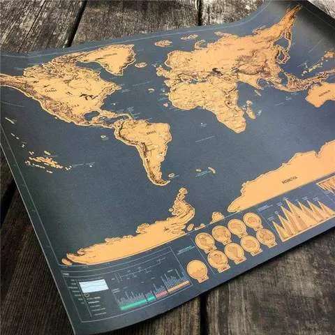 Carte du monde à gratter
