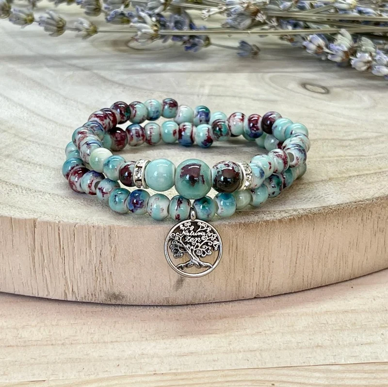 Bracelet perles de fleurs