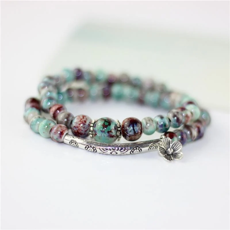 Bracelet perles de fleurs