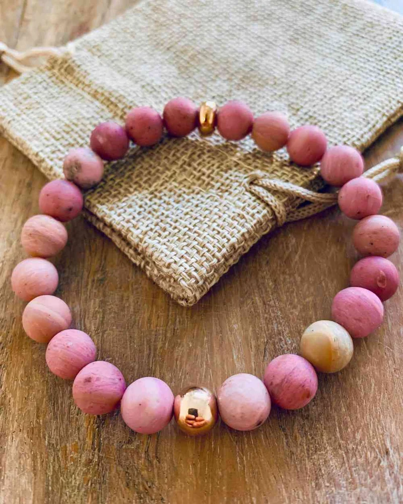 Bracelet en rhodochrosite