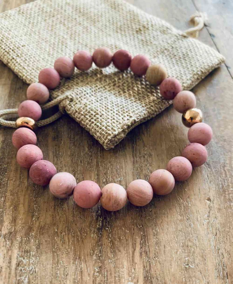 Bracelet en rhodochrosite