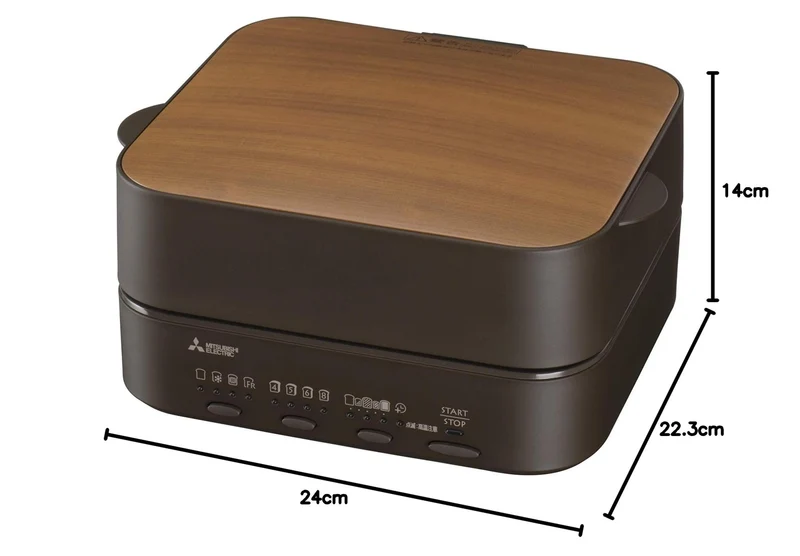 Mitsubishi Electric 1-Slice Bread Oven Toaster 5 Settings Retro Brown TO-ST1-T