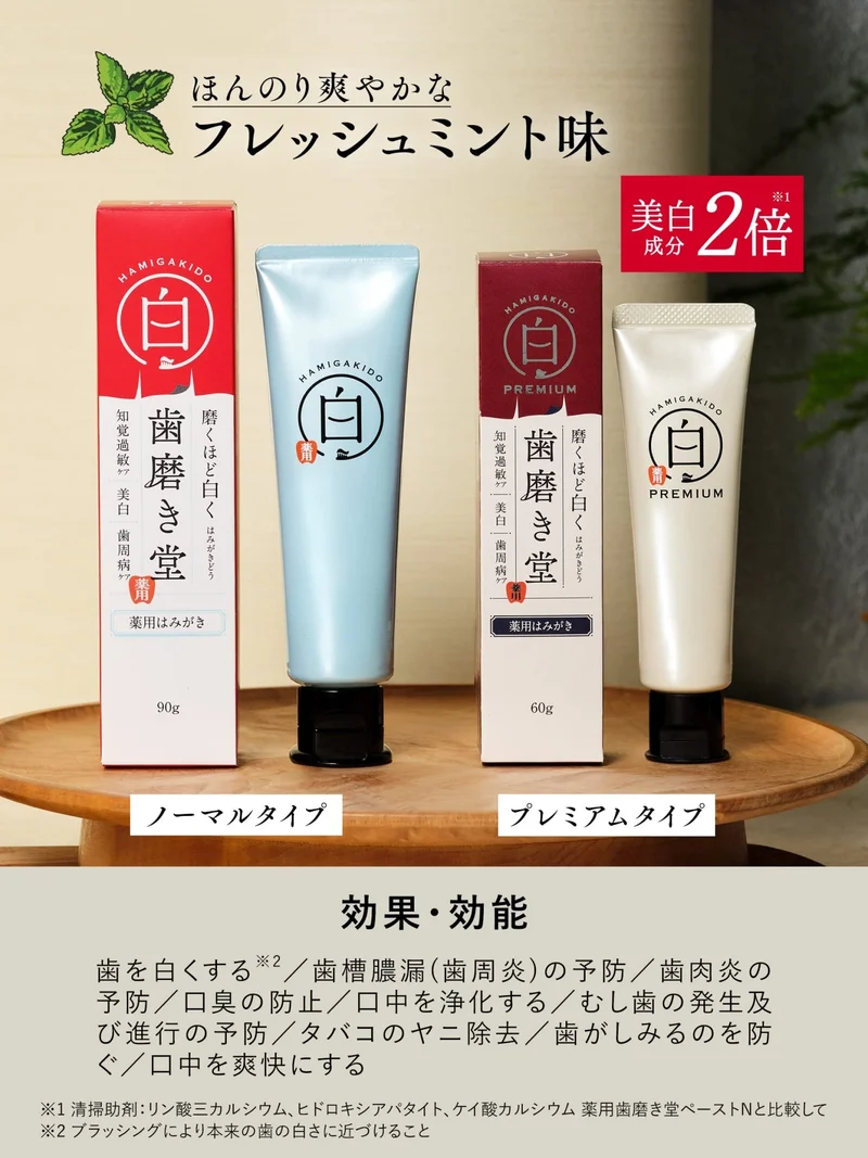 Hamigakido Premium Medicated Whitening Gum Care Toothpaste Fresh Mint 60g