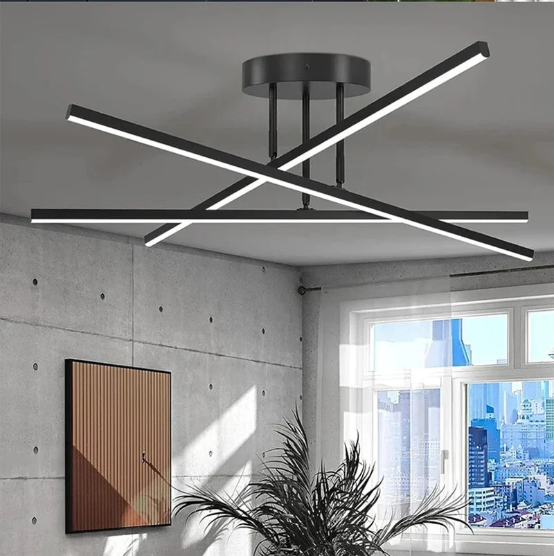 Plafonnier Noir Sophistiqué pour Salon