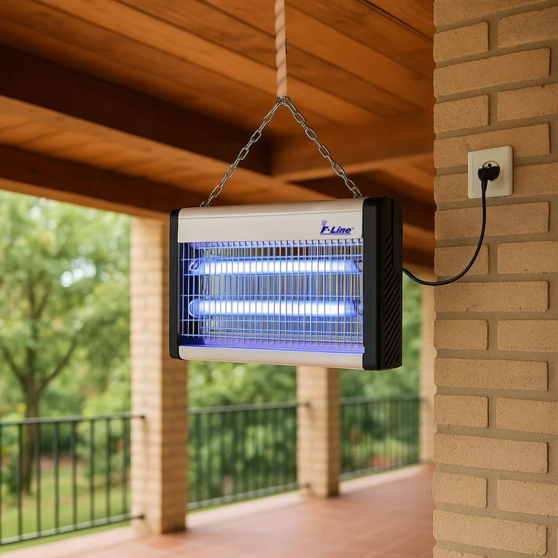 Mata Insectos Eléctrico LED 2x5W con Parrilla y Depósito Extraíble – Cobertura 80 m²