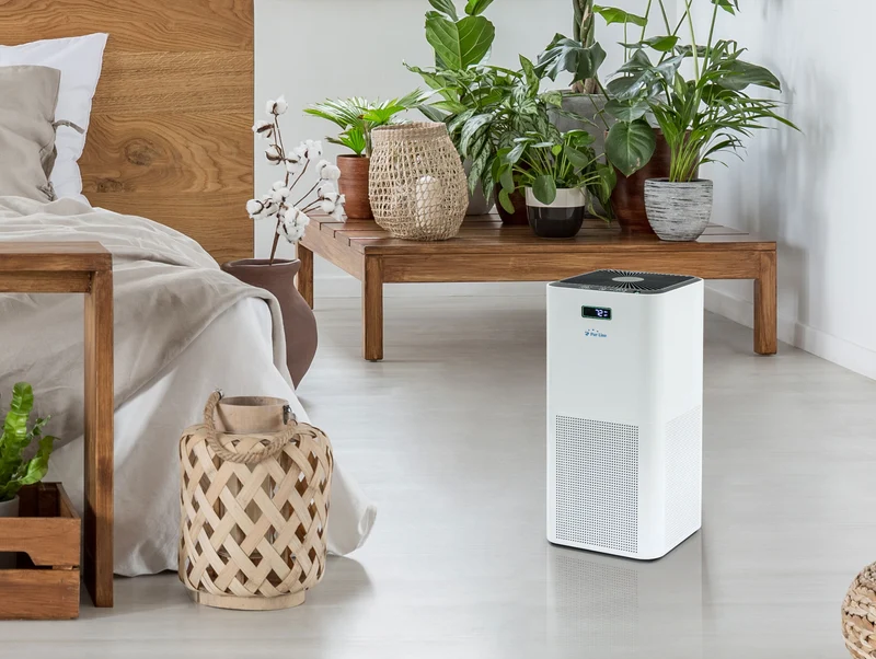 Purificateur d'air avec filtre HEPA, PM2, ioniseur, écran tactile LED, 3 vitesses et mode AUTO pour 60m2